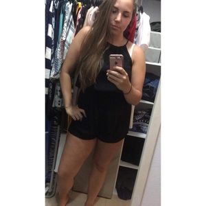 Black High Neck Romper Size Large